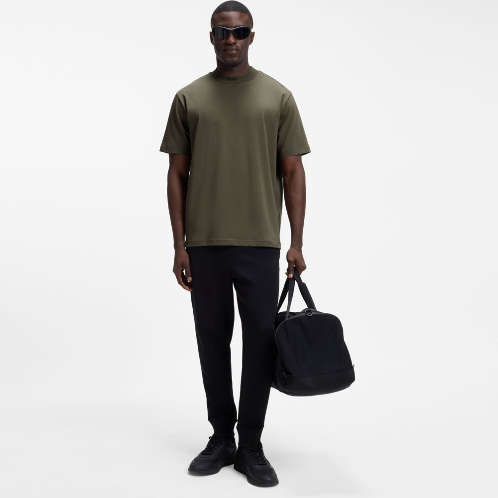BOSS Golf T-Shirt - Tee Mock Collar Relaxed - Olive Green SP26