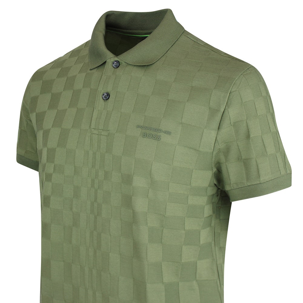 BOSS x Porsche Golf Shirt - PS Spirit70 Jacq Reg. Fit - Olive SU26