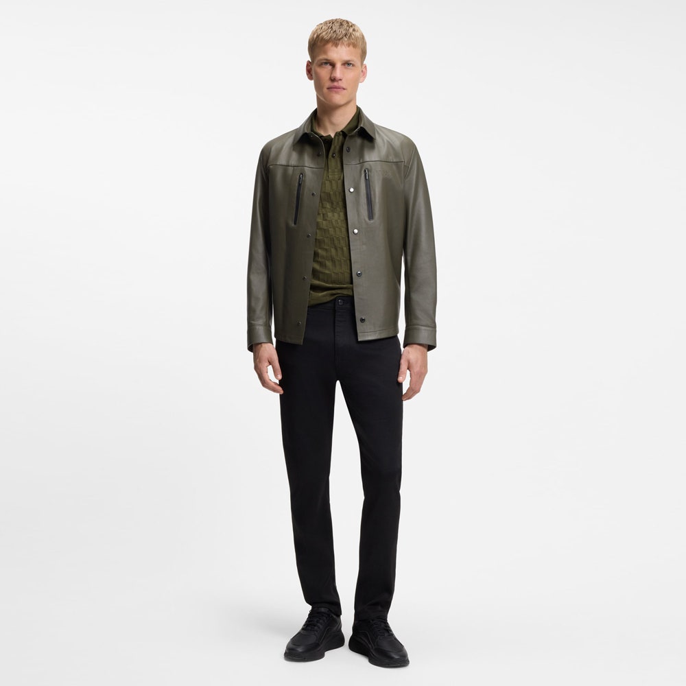 BOSS x Porsche Golf Shirt - PS Spirit70 Jacq Reg. Fit - Olive SU26