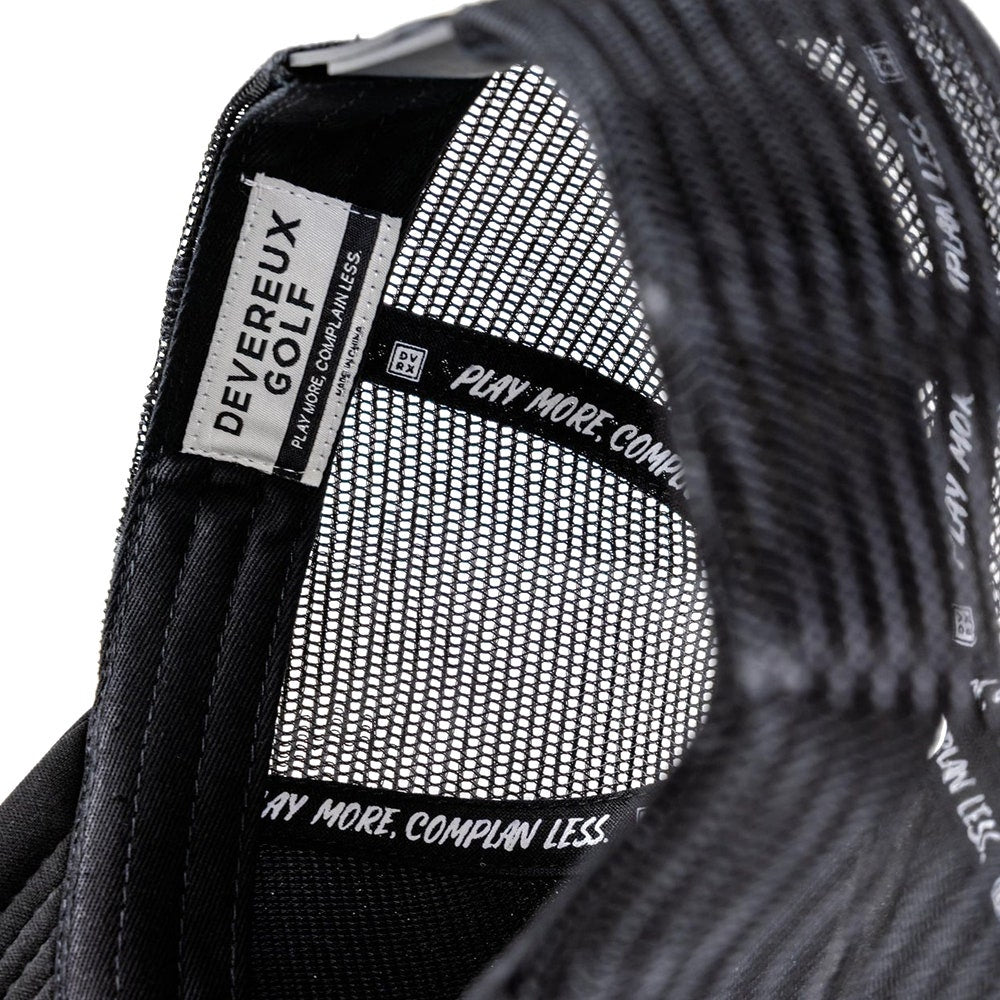 Devereux Golf Cap - Motorsports Trucker - Black FA25