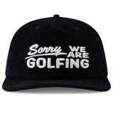 Devereux Golf Cap - Sorry Cord Snapback - Black FA26