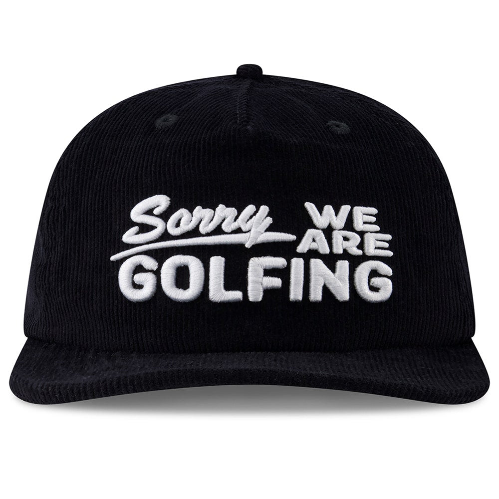 Devereux Golf Cap - Sorry Cord Snapback - Black FA26