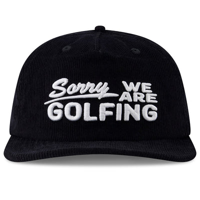 Devereux Golf Cap - Sorry Cord Snapback - Black FA26