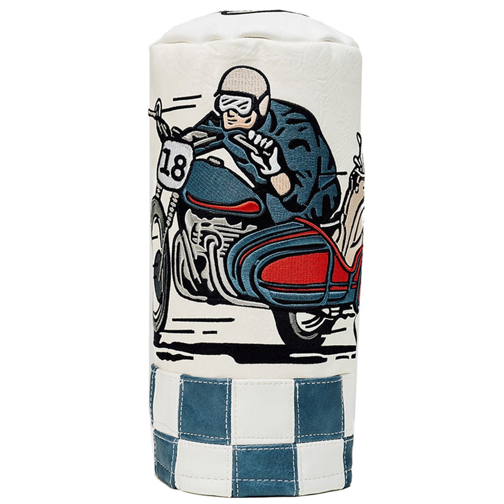 Devereux Golf Headcover - Check Sidecar Driver - Blue - White FA26