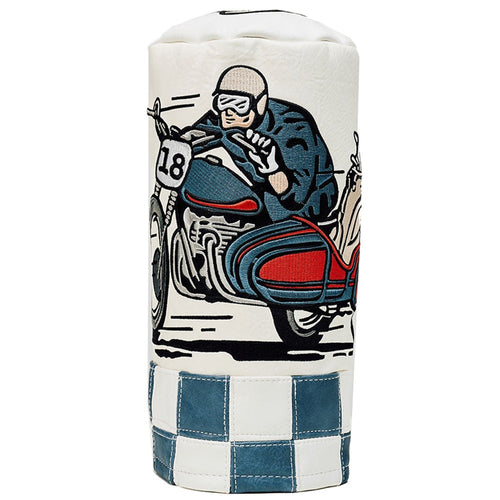 Devereux Golf Headcover - Check Sidecar Driver - Blue - White FA26