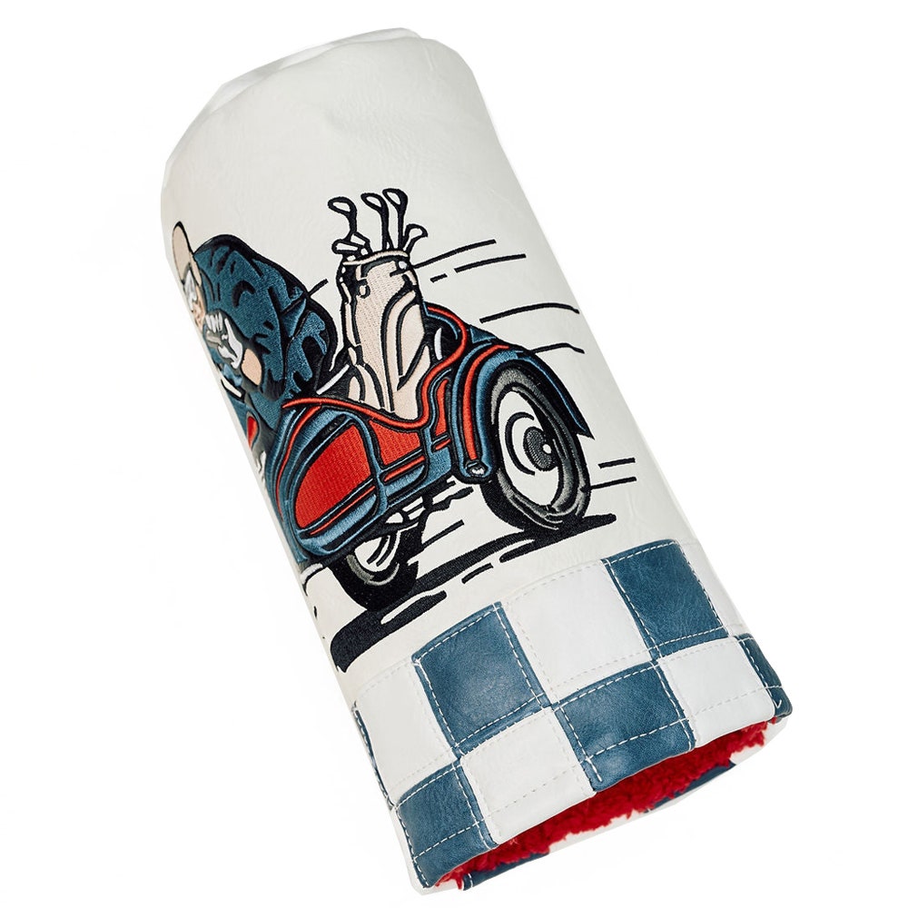 Devereux Golf Headcover - Check Sidecar Driver - Blue - White FA26