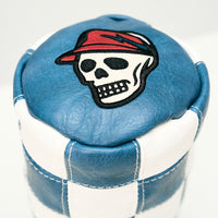 Devereux Golf Headcover - Checkered Fairway Barrel - Blue - White FA26