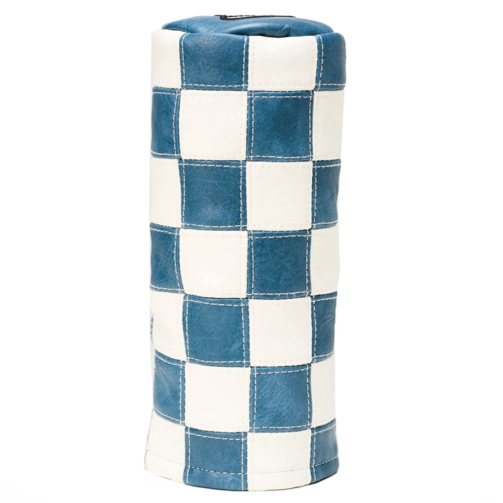 Devereux Golf Headcover - Checkered Fairway Barrel - Blue - White FA26