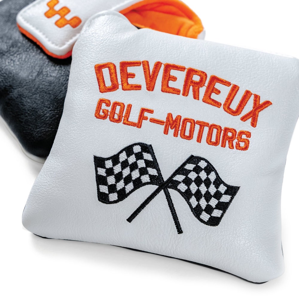 Devereux Golf Headcover - Motor Sports Mallet - White FA25