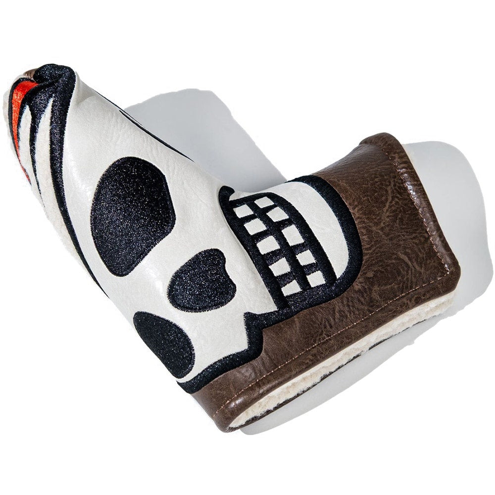 Devereux Golf Headcover - Sherpa Skull Caddie Blade - Brown SS26