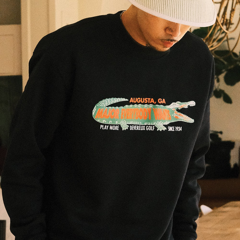 Devereux Golf Jumper - Gator Crew Neck - Ink Blue SS25