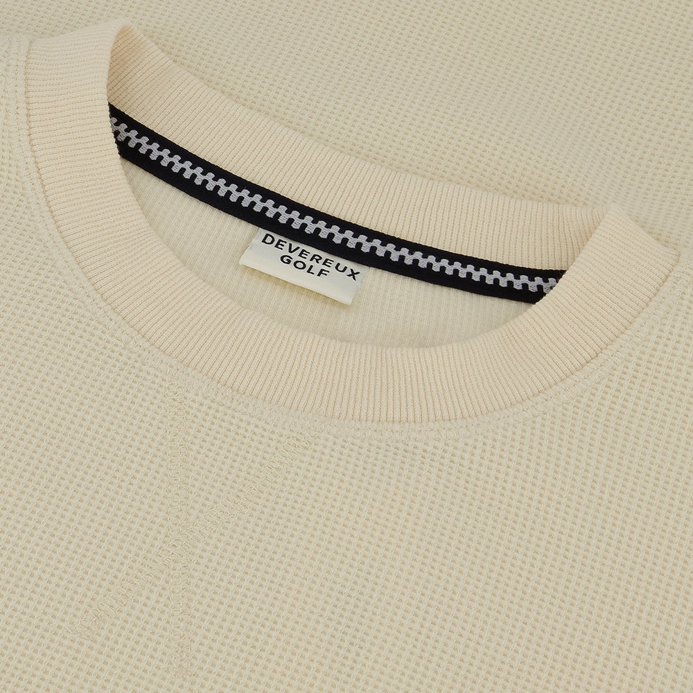 Devereux Golf Jumper - Waffle Crew - Bone FA26