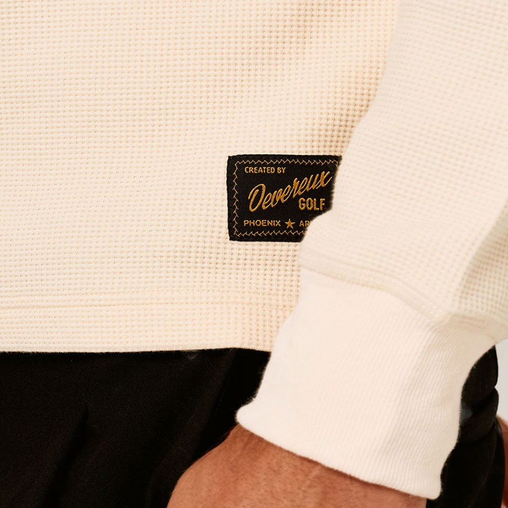 Devereux Golf Jumper - Waffle Crew - Bone FA26