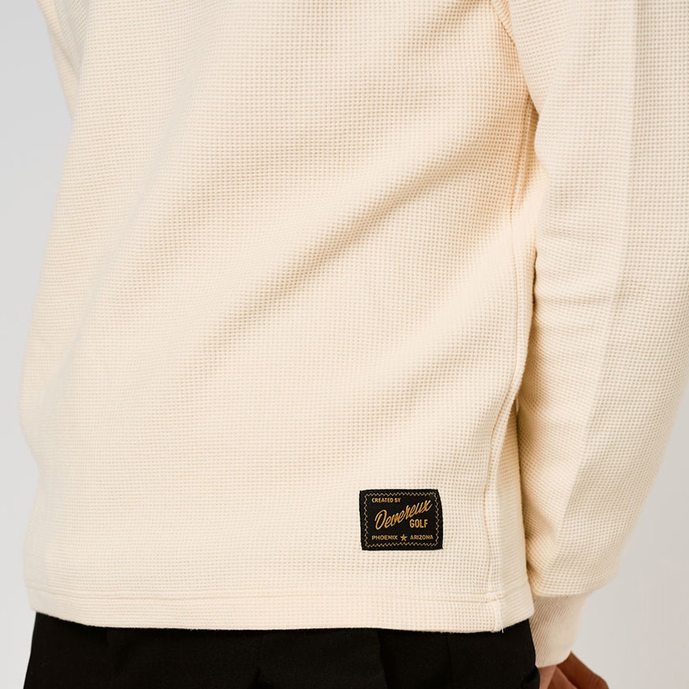 Devereux Golf Jumper - Waffle Crew - Bone FA26