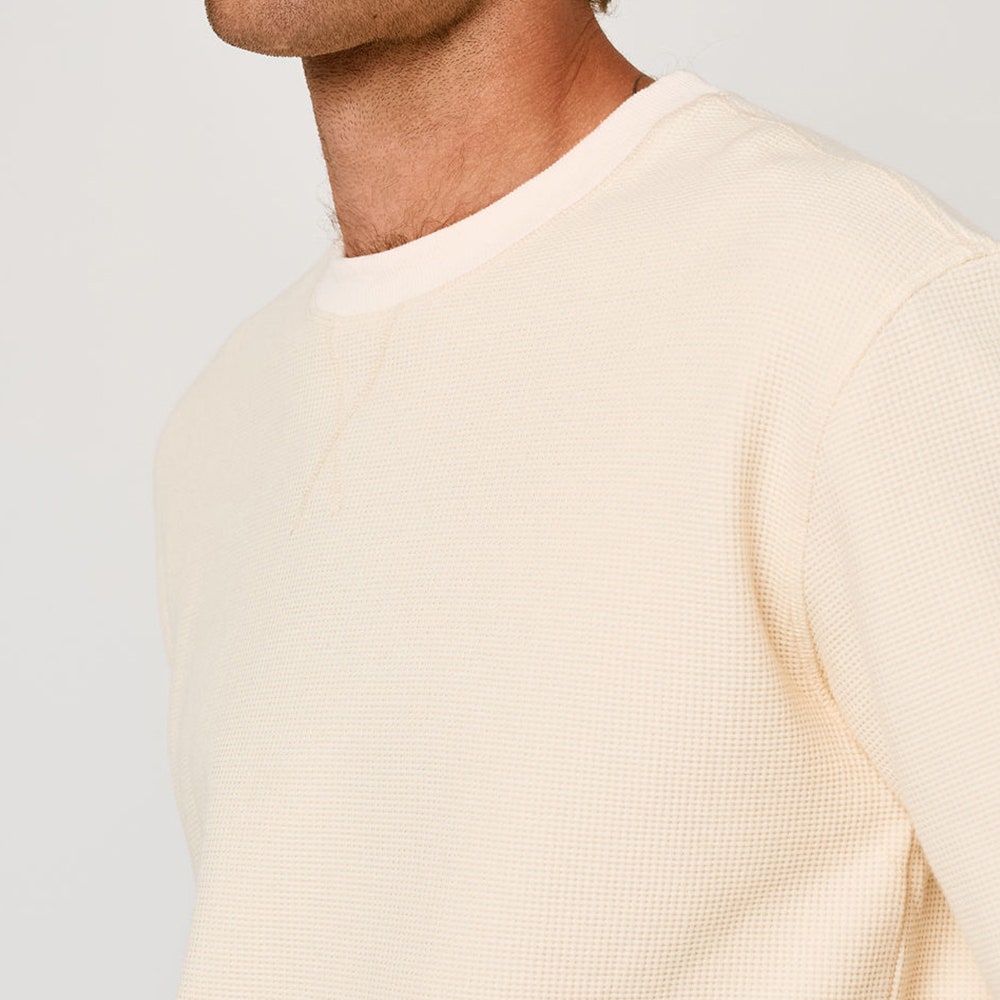 Devereux Golf Jumper - Waffle Crew - Bone FA26
