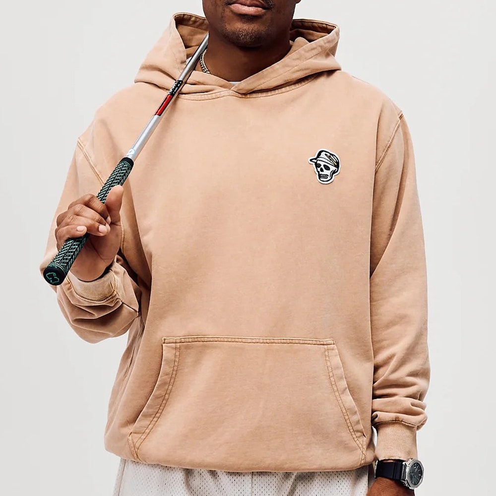 Devereux Golf Pullover - Skull Caddie Washed Hoodie - Tobacco SU26