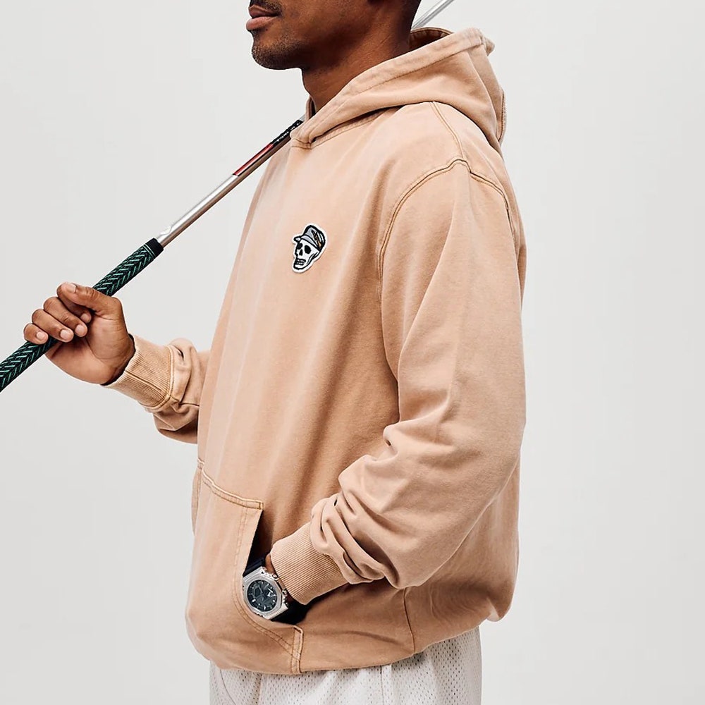 Devereux Golf Pullover - Skull Caddie Washed Hoodie - Tobacco SU26
