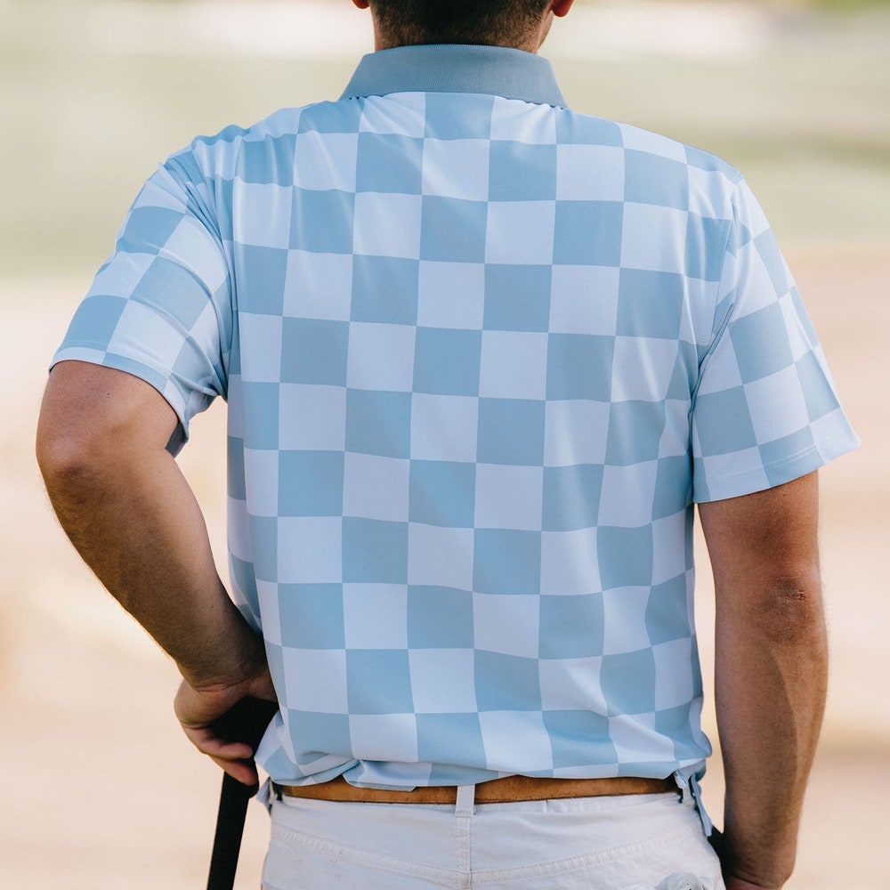 Devereux Golf Shirt - Checkmate Polo - Blue SU25