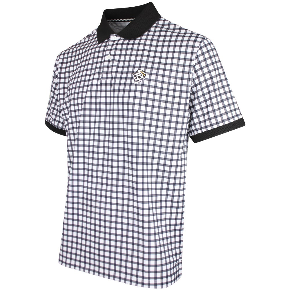 Devereux Golf Shirt - Gingham Polo - Black - White SS26