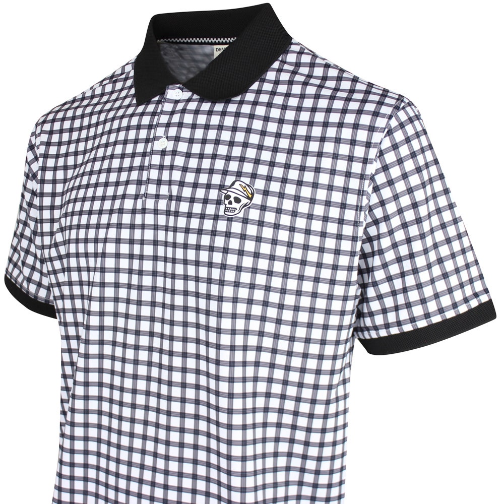 Devereux Golf Shirt - Gingham Polo - Black - White SS26