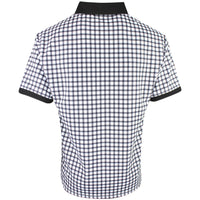 Devereux Golf Shirt - Gingham Polo - Black - White SS26