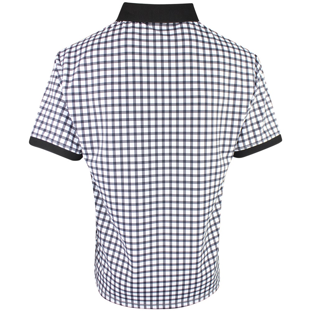 Devereux Golf Shirt - Gingham Polo - Black - White SS26
