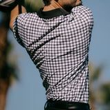 Devereux Golf Shirt - Gingham Polo - Black - White SS26