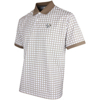 Devereux Golf Shirt - Gingham Polo - Greige - White SS26