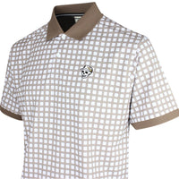 Devereux Golf Shirt - Gingham Polo - Greige - White SS26