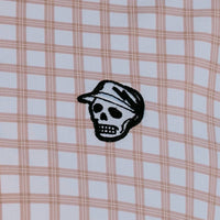 Devereux Golf Shirt - Gingham Polo - Greige - White SS26
