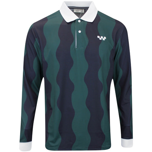 Devereux Golf Shirt - Gorp LS Polo - Black - Green SU25
