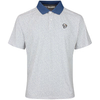 Devereux Golf Shirt - Labyrinth Polo - White - Marine SU26