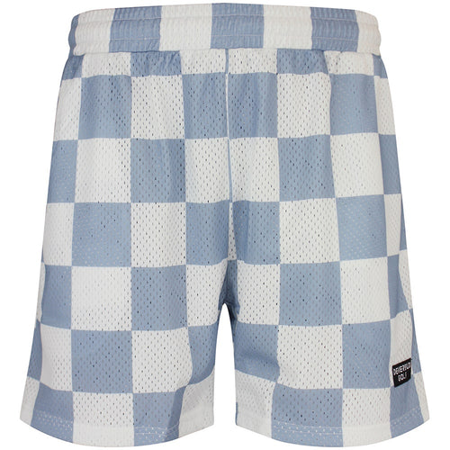 Devereux Golf Shorts - Checkerboard Mesh 5.5" - White - Marine SU26