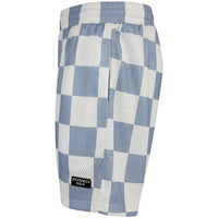 Devereux Golf Shorts - Checkerboard Mesh 5.5" - White - Marine SU26