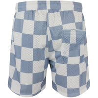 Devereux Golf Shorts - Checkerboard Mesh 5.5" - White - Marine SU26