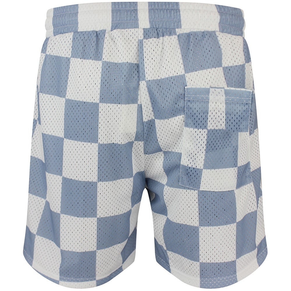 Devereux Golf Shorts - Checkerboard Mesh 5.5" - White - Marine SU26