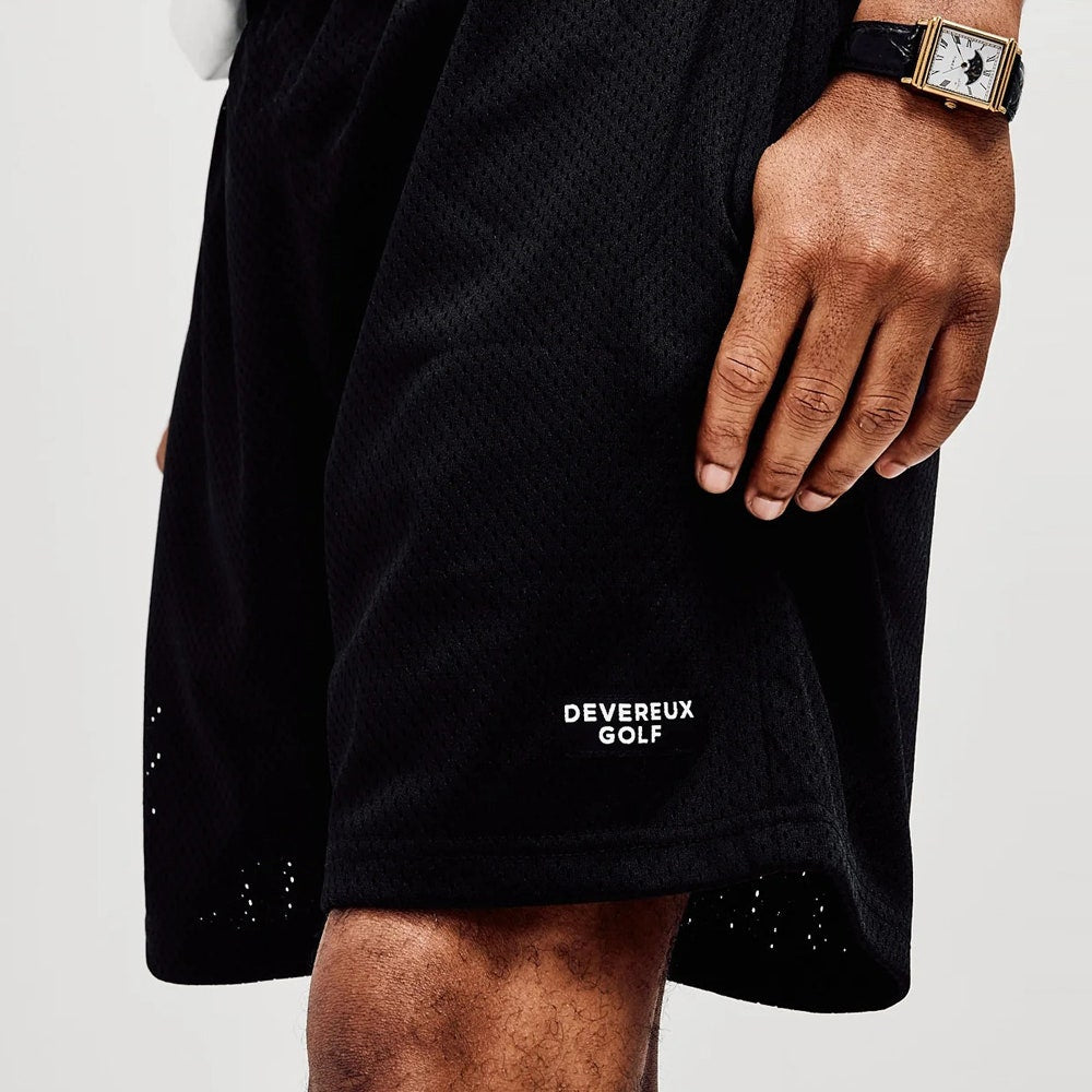 Devereux Golf Shorts - Solid Mesh 5.5" - Black SU26