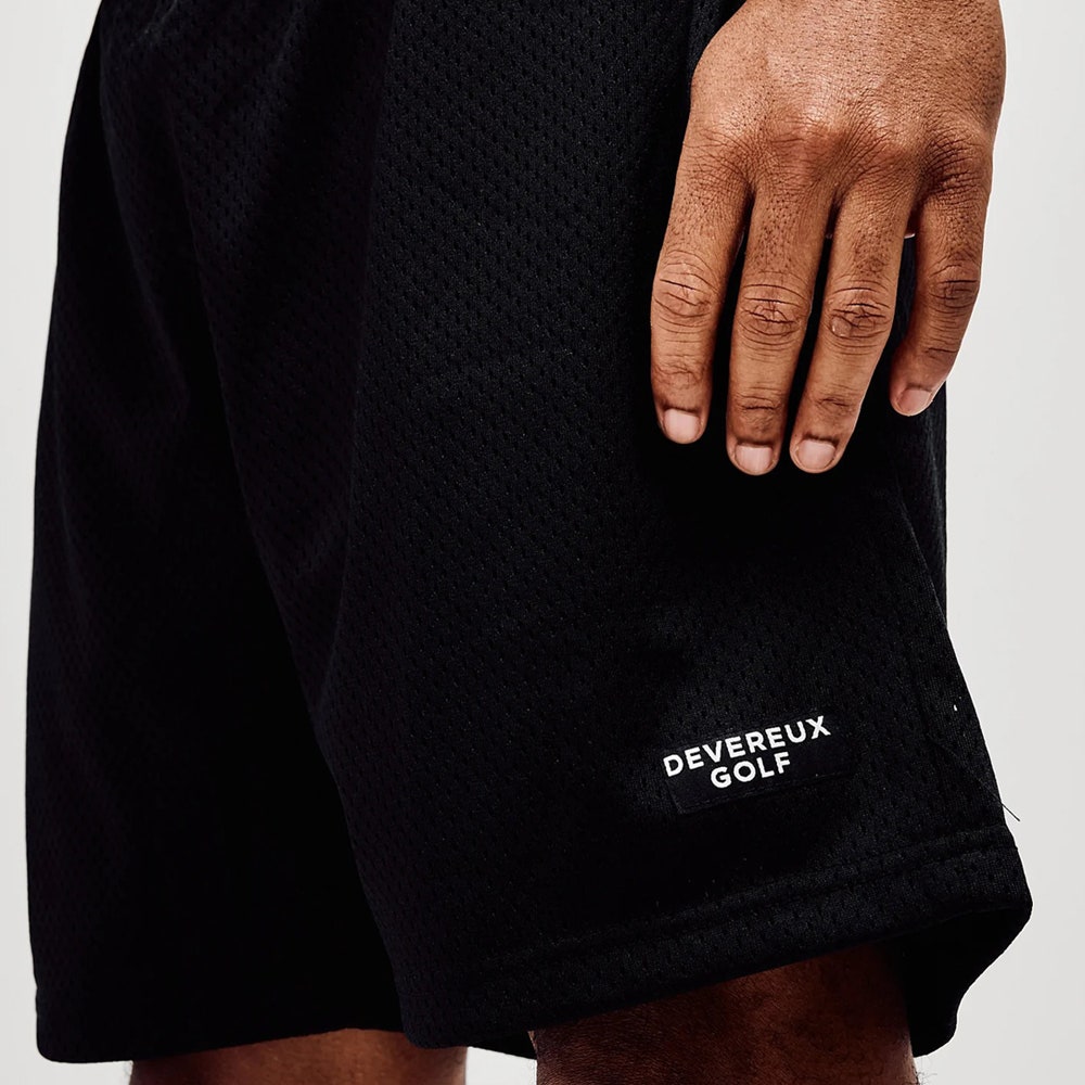 Devereux Golf Shorts - Solid Mesh 5.5" - Black SU26