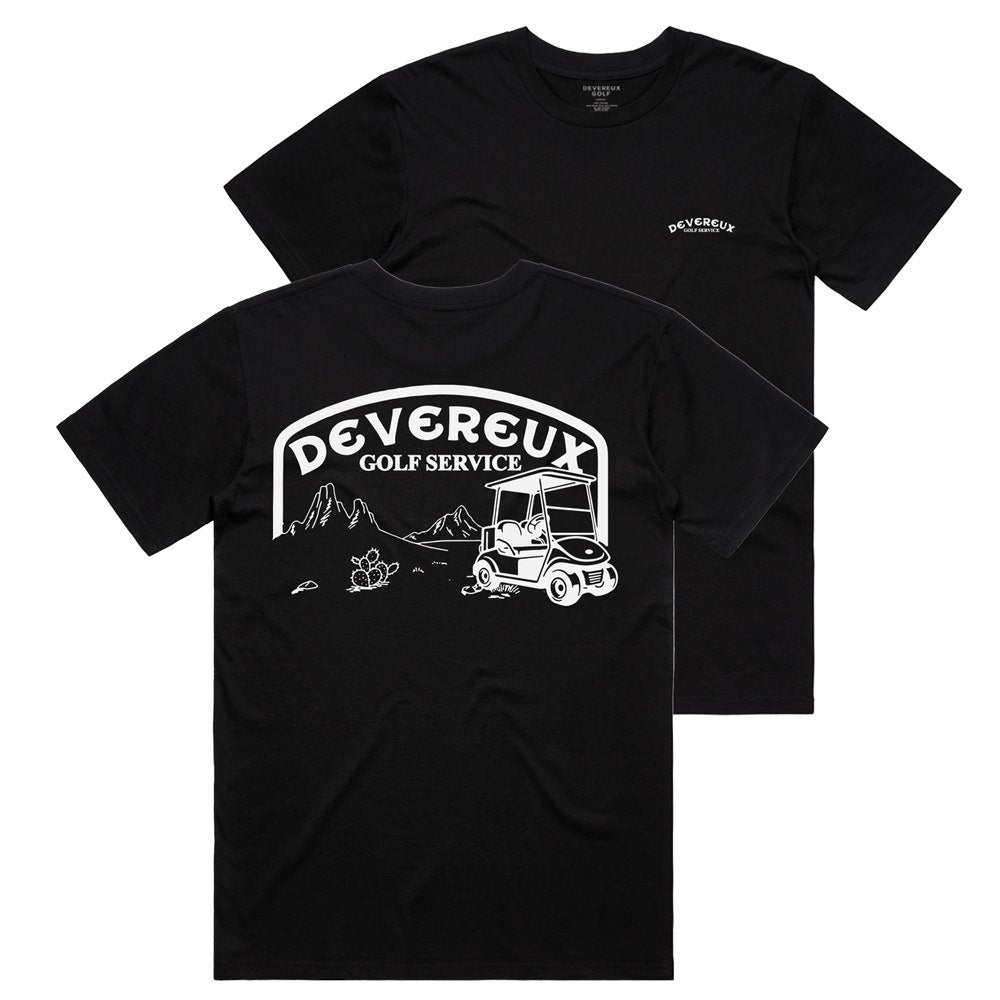 Devereux Golf T-Shirt - Cart Services Tee - Black FA25