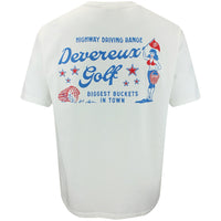 Devereux Golf T-Shirt - Range Buckets Tee - White FA26