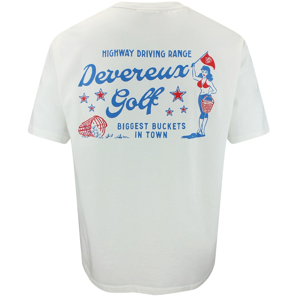 Devereux Golf T-Shirt - Range Buckets Tee - White FA26