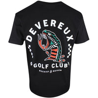 Devereux Golf T-Shirt - Snake Bite Tee - Black SS26