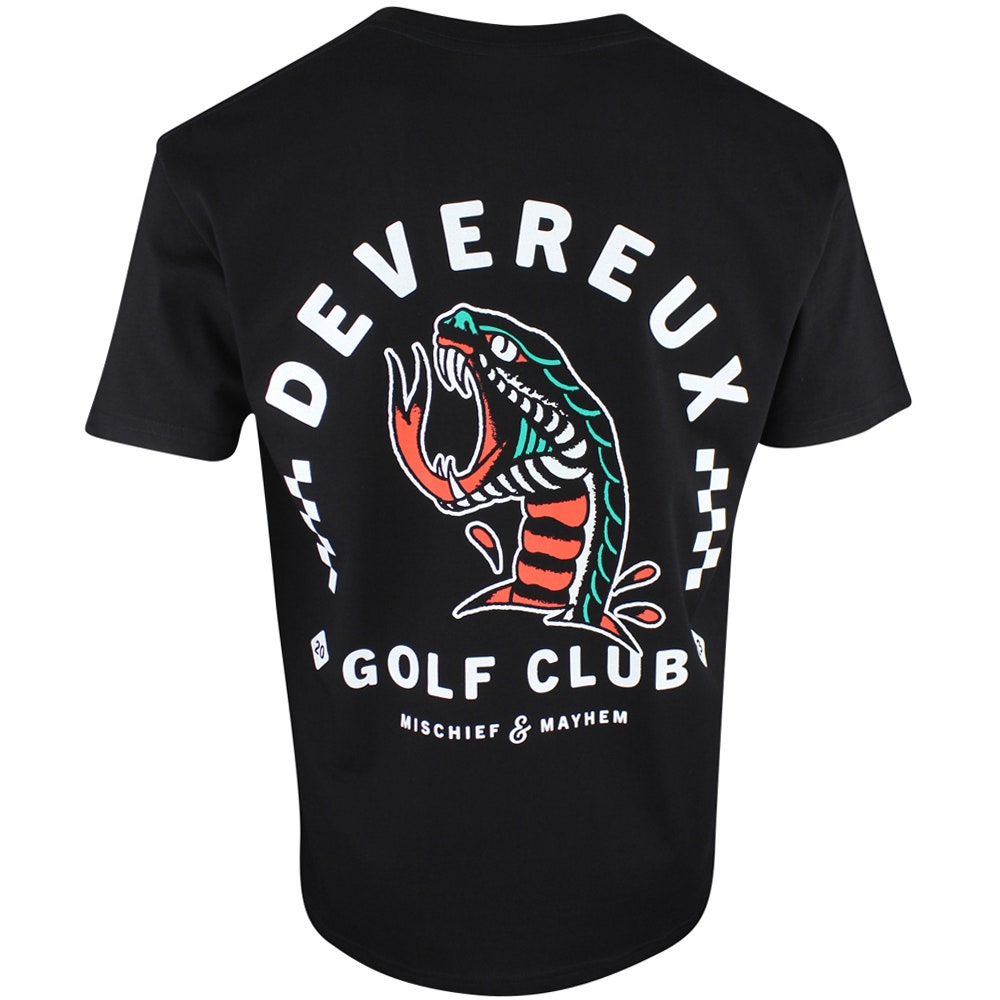 Devereux Golf T-Shirt - Snake Bite Tee - Black SS26