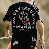 Devereux Golf T-Shirt - Snake Bite Tee - Black SS26