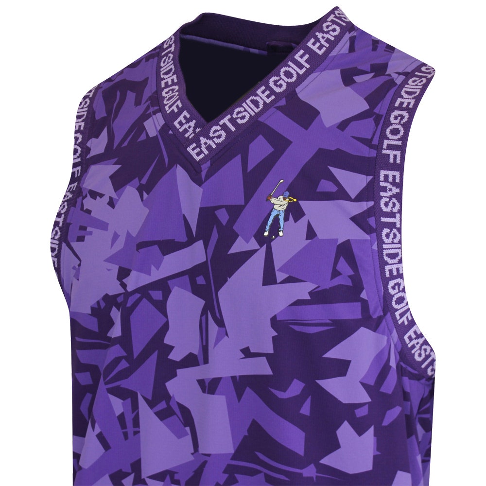 Eastside Golf Gilet - Nylon Wind Vest - Violet Stone Shatter SS25