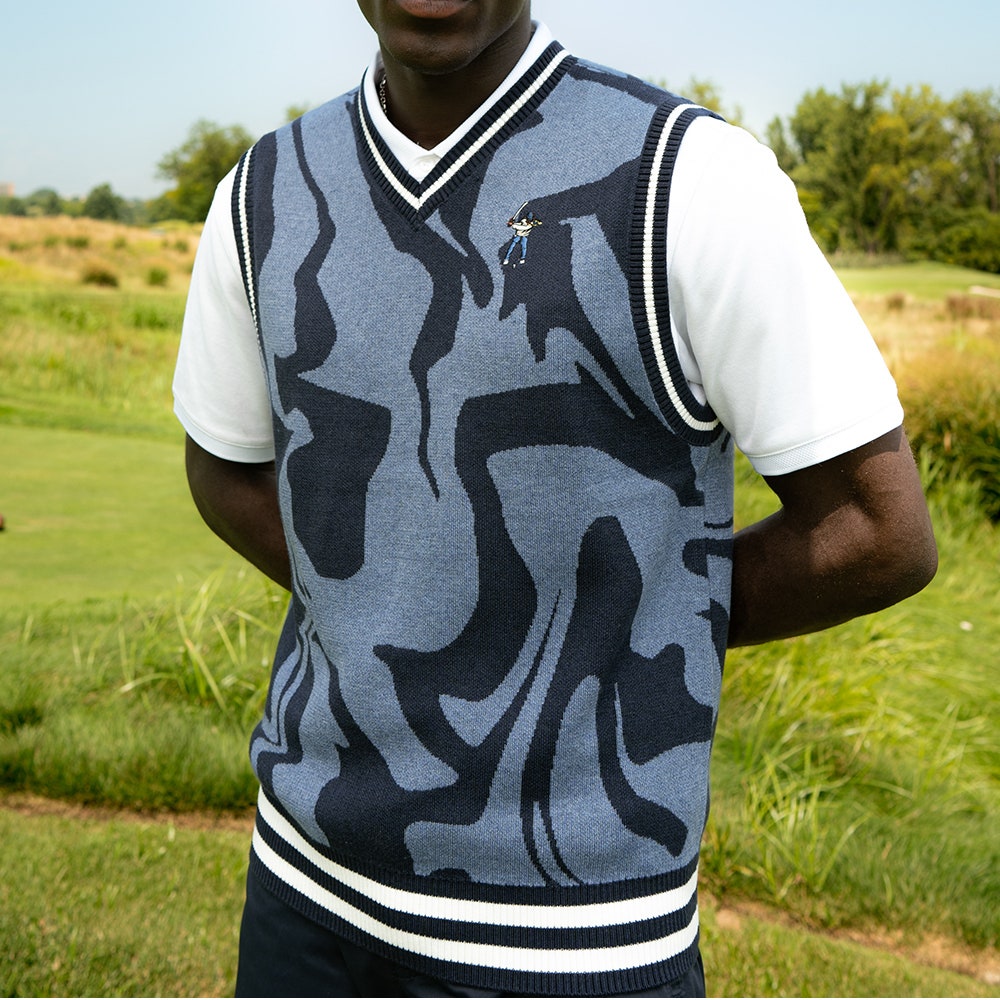 Eastside Golf Jumper - Knitted Sweater Vest - Midnight Navy LCD AW24