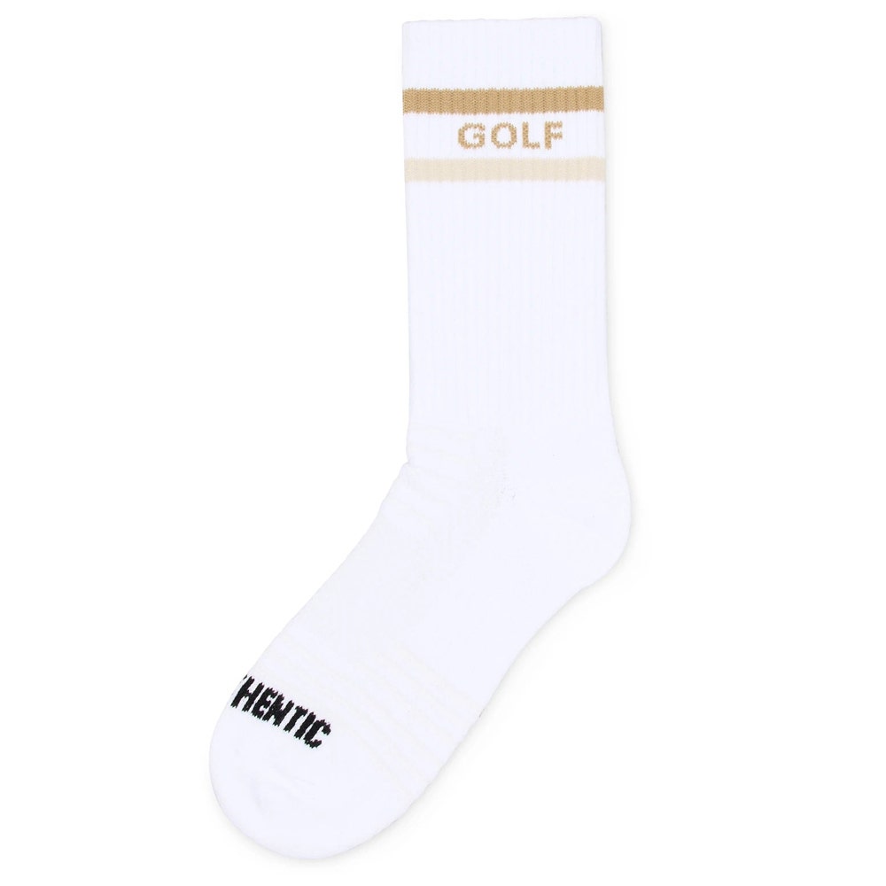Eastside Golf Socks - Dual Stripe Crew - White SU25