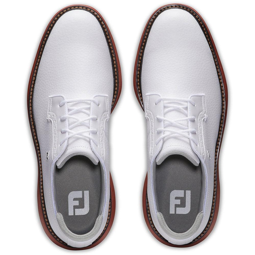 FootJoy Golf Shoes - FJ Traditions Blucher - White - Brick 2025