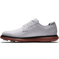 FootJoy Golf Shoes - FJ Traditions Blucher - White - Brick 2025
