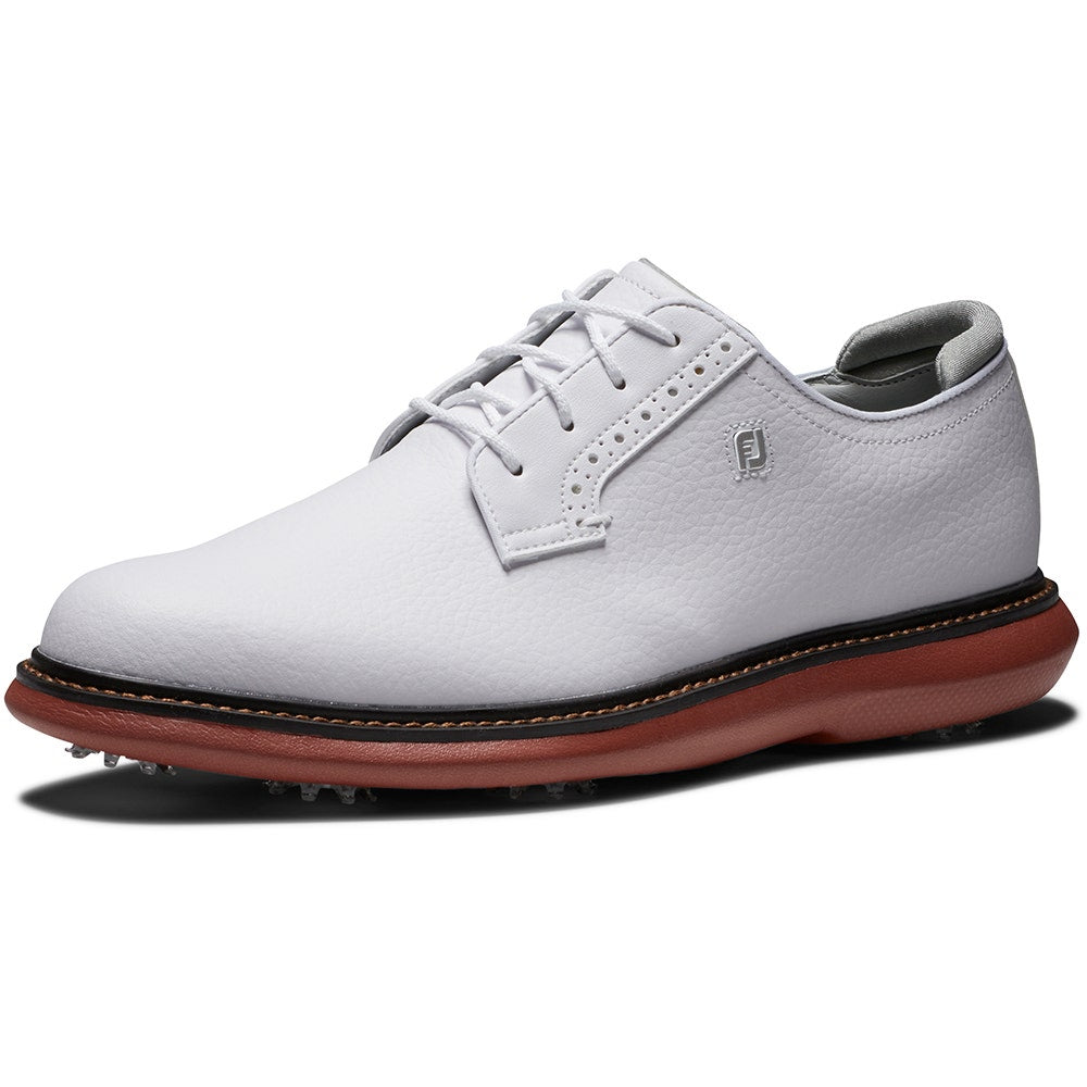 FootJoy Golf Shoes - FJ Traditions Blucher - White - Brick 2025